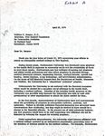 Correspondence, Asa S. Knowles, President, Northeastern University to William Bergen, D.O., 1974 April 18 by Asa S. Knowles