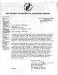 Correspondence, Richard Spavins, Executive Director, New England Foundation for Osteopathic Medicine to J. Kenneth Cummiskey, President, New England College, 1975 April 3