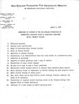 Questions of Concern to the New England Foundation of [sic] Osteopathic Medicine Board of Directors Committee and St. Francis College, 1975 April 9