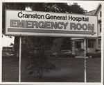 View of Emergency room sign, September 1976 by Cranston General Hospital