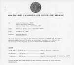 NEFOM: Board of Trustees: Meeting Agenda 1985-11-13