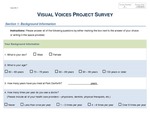 Visual Voices Project Pre-Post Survey by Collyn Baeder, Zoe Hull, Rebecca Masterjohn, Virginia Sedarski, Adrian Jung, Michaela A. Hoffman, and Nicole O'Brien