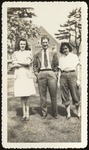 Two Westbrook Junior College Students with Science Teacher, 1946