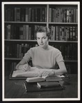 Theresa Vangeli in the Library, Westbrook Junior College, 1955 by William m. Rittase
