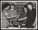 Four Deering House Students at the Punch Bowl, Westbrook Junior College, 1953