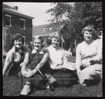 Four Students Sitting on the Green, Westbrook Junior College, 1955