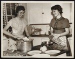 Two Students Preparing Dinner in Houghton Hall, Westbrook Junior College, 1960