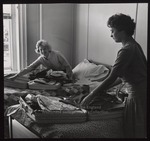 Two Freshmen Unpack in Dorm Room, Westbrook Junior College, 1962