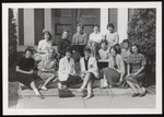 Thirteen Freshmen Related to Alumnae on Steps of Alumni Hall, Westbrook Junior College, Class of 1961