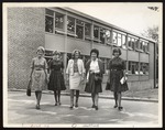 Five Freshmen Outside Linnell Hall, Westbrook Junior College, 1962