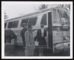 Mr. Hooghkirk and Two Women Boarding a Coach, Westbrook Junior College, 1962