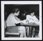 Two Students in Dining Room, Alexander Hall, Westbrook Junior College, 1963