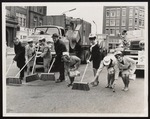 Six Westbrook Junior College Students Assist with Street Cleaning, 1965