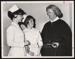Two Dental Hygiene Students with Irene Navarre, Westbrook Junior College, 1965 by Press Herald
