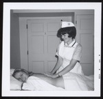 Nursing Student Gives Backrub, Westbrook Junior College, 1965