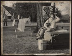 Lynne Blaisdell Sits on Her Bed on the Campus Green, Westbrook College, Class of 1976