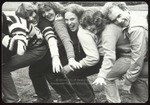 Five Students Play New Games at Orientation, Westbrook College, 1981