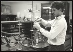 Student at Chemistry Bench, Westbrook College, 1985