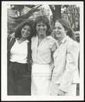 Three Students Pose Together on the Green, Westbrook College, 1981-82