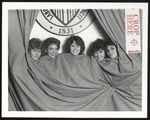 Five Students Peek Over Curtain, Westbrook College, 1987