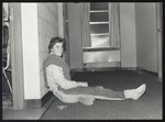 Student Lounging in the Hallway, Westbrook College, 1987