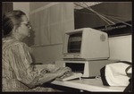Non Traditional Student at Computer Terminal, Westbrook College, 1980s